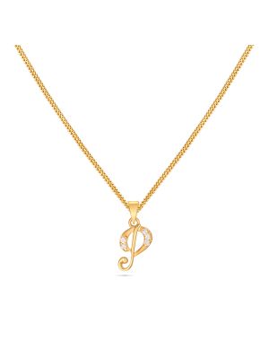 Stylish P Letter Gold Pendant-hover