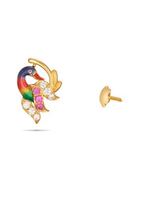 Enduring Gold Peacock Earring-hover