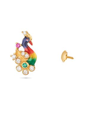 Enduring Gold Peacock Earring-hover