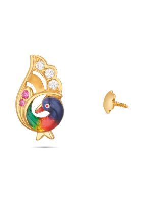 Enduring Gold Peacock Earring-hover