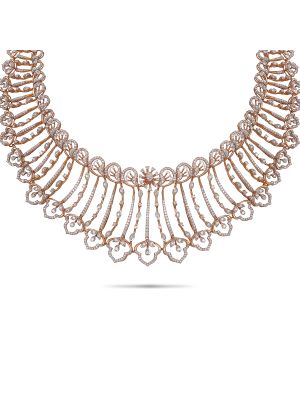 Gorgeous Floral Diamond Necklace-hover