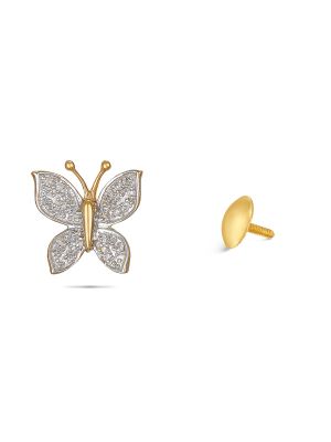 Diamond Butterfly Stud Earring-hover