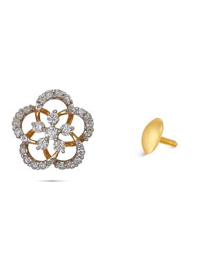 Enticing Floral Diamond Earring-hover