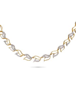 Diamond Leaf Necklace-hover