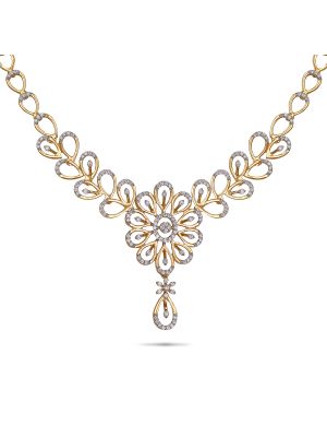 Enticing Floral Diamond Necklace-hover