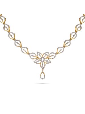 Floral Diamond Necklace-hover