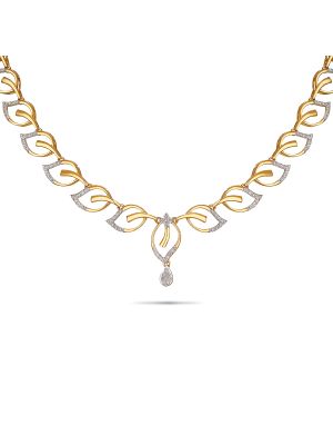 Leaf Diamond Necklace-hover