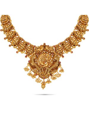 Royal Antique Peacock Necklace-hover