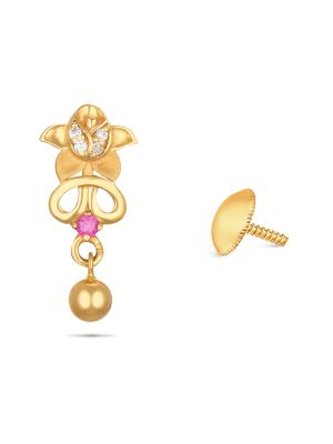 Gold Floral Earring-hover