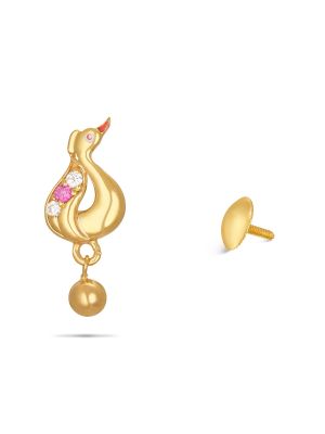 Gold Peacock Earring-hover