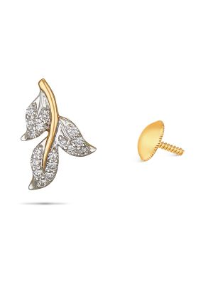 Elegant Leaf Diamond Earring-hover