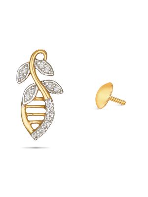 Trendy Leaf Diamond Earring-hover