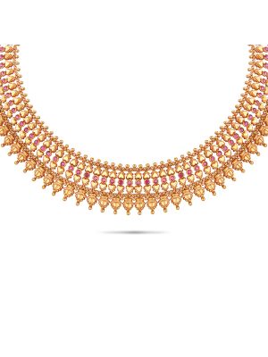 Enticing Trendy Gold Necklace-hover