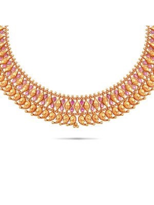 Enticing Trendy Gold Necklace-hover