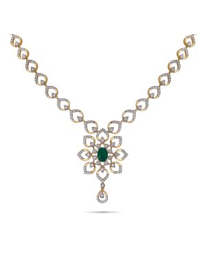 Gorgeous Flower Diamond Necklace-hover