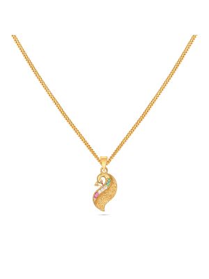 Stunning Peacock Gold Pendant-hover