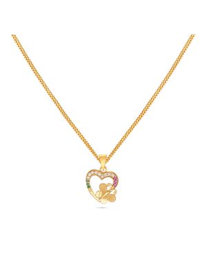 Stylish Heart Gold Pendant-hover