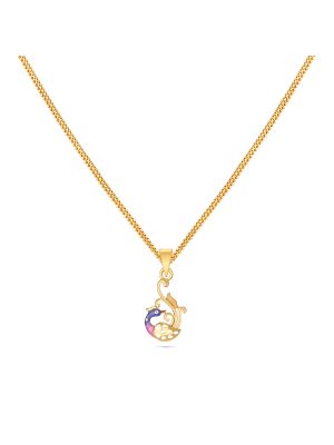 Peacock Design Gold Pendant-hover