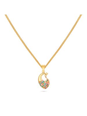 Gorgeous Peacock Gold Pendant-hover
