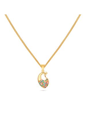 Gorgeous Peacock Gold Pendant-hover