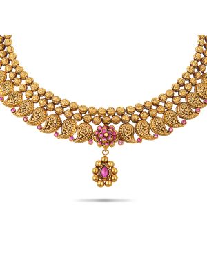 Gorgeous Floral Gold Necklace-hover
