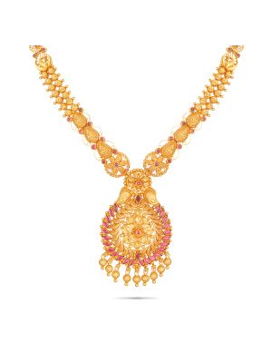 Enchanting Floral Gold Necklace-hover