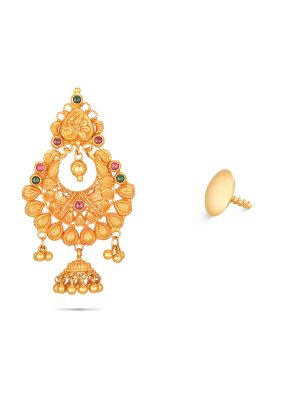 Traditional Floral Gold Earring-hover