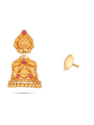 Bridal Wear Gold Jhumka Earring-hover