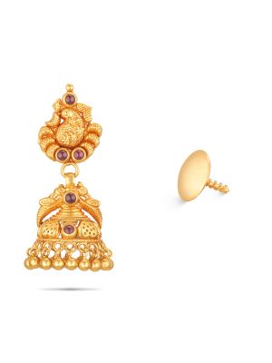 Bridal Wear Gold Jhumka Earring-hover