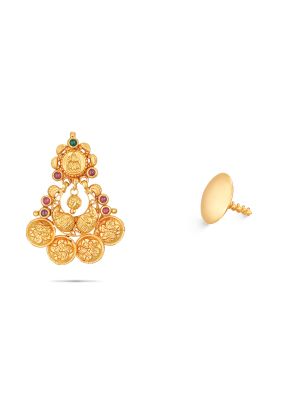 Traditional Floral Gold Earring-hover