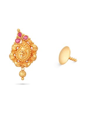 Traditional Peacock Gold Earring-hover