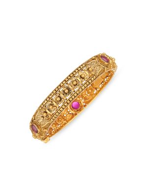 Fascinating Floral Gold Bangle-hover