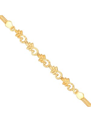 Elegant Leaf Design Gold Bracelet-hover