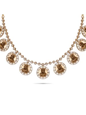 Latest Lakshmi Kasu Diamond Necklace-hover