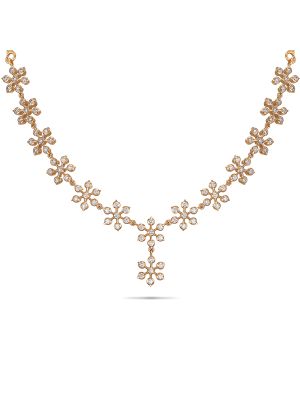 Exquisite Floral Diamond Necklace-hover