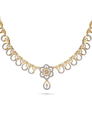 Enchanting Floral Diamond Necklace-hover