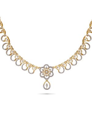 Enchanting Floral Diamond Necklace-hover