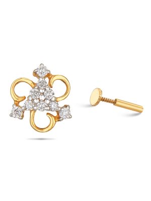 Floral Design Diamond Nose Pin-hover