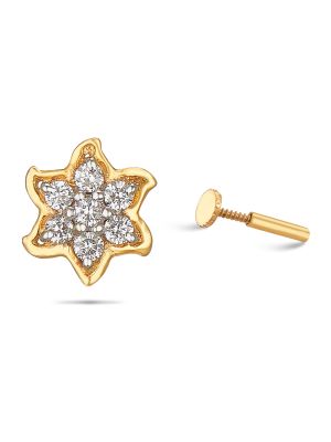 Flower Design Diamond Nose Pin-hover