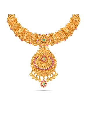 Enchanting Floral Gold Necklace-hover