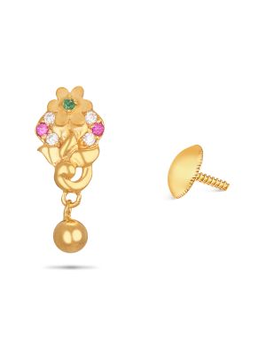 Elegant Floral Gold Earring-hover