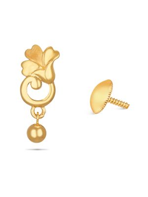 Charming Floral Gold Drop Earring-hover