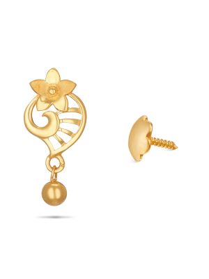 Gold Flower Stud Earrings-hover