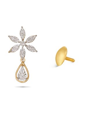 Mesmerising Floral Diamond Earring-hover