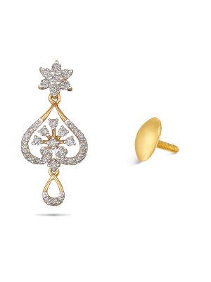 Enticing Floral Diamond Earring-hover