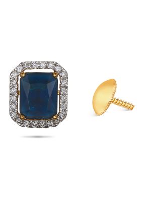 Cubic Blue Stone Diamond Earring-hover