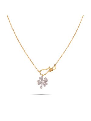 Kids Floral Diamond Pendant With Chain-hover