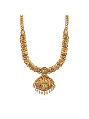 Mesmerising Peacock Design Gold Malai-hover