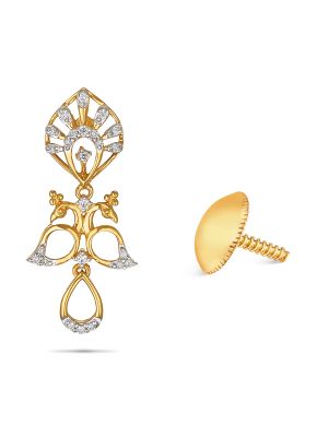 Peacock Design Diamond Earring-hover