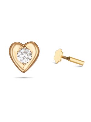 Heart Design Diamond Nose Pin-hover